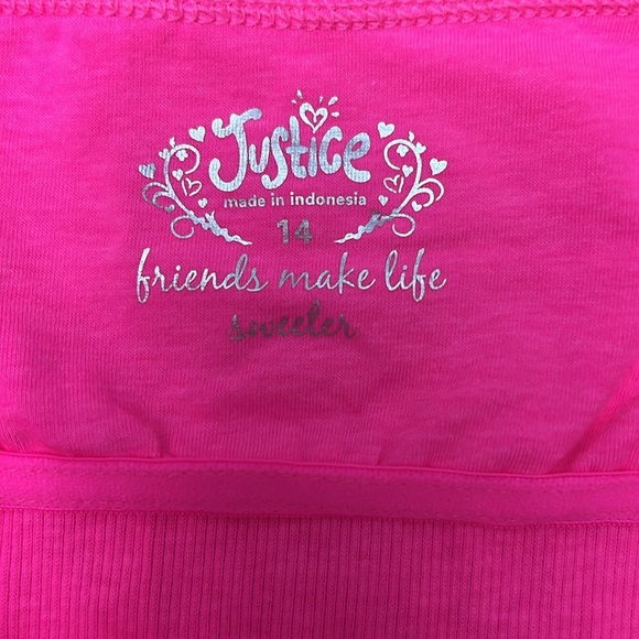 6 Justice size 14 girls camisoles w shelf bra. Pink, blue, mint, 2 white, black - Picture 5 of 5